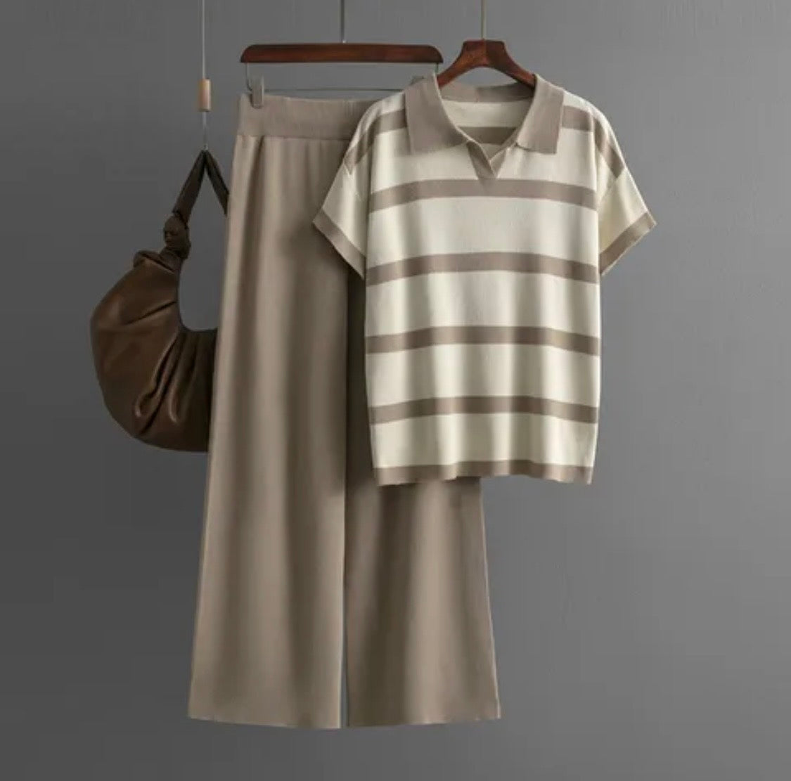 Daily Women's Streetwear Stripe Pants and Blouse Sets