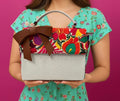 White leather handbag