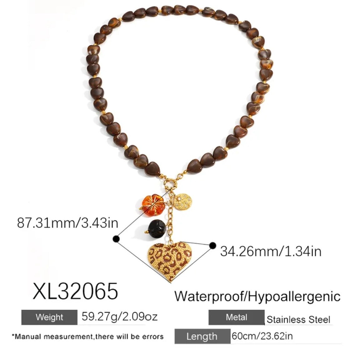 Brown Necklace Bracelet and Necklace Set