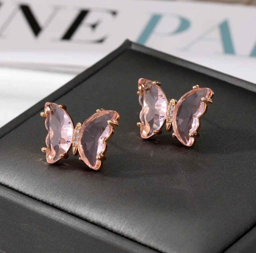 Butterfly post earrings