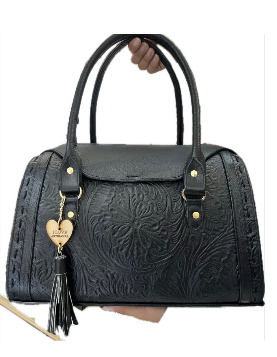 Black large Leather handbag