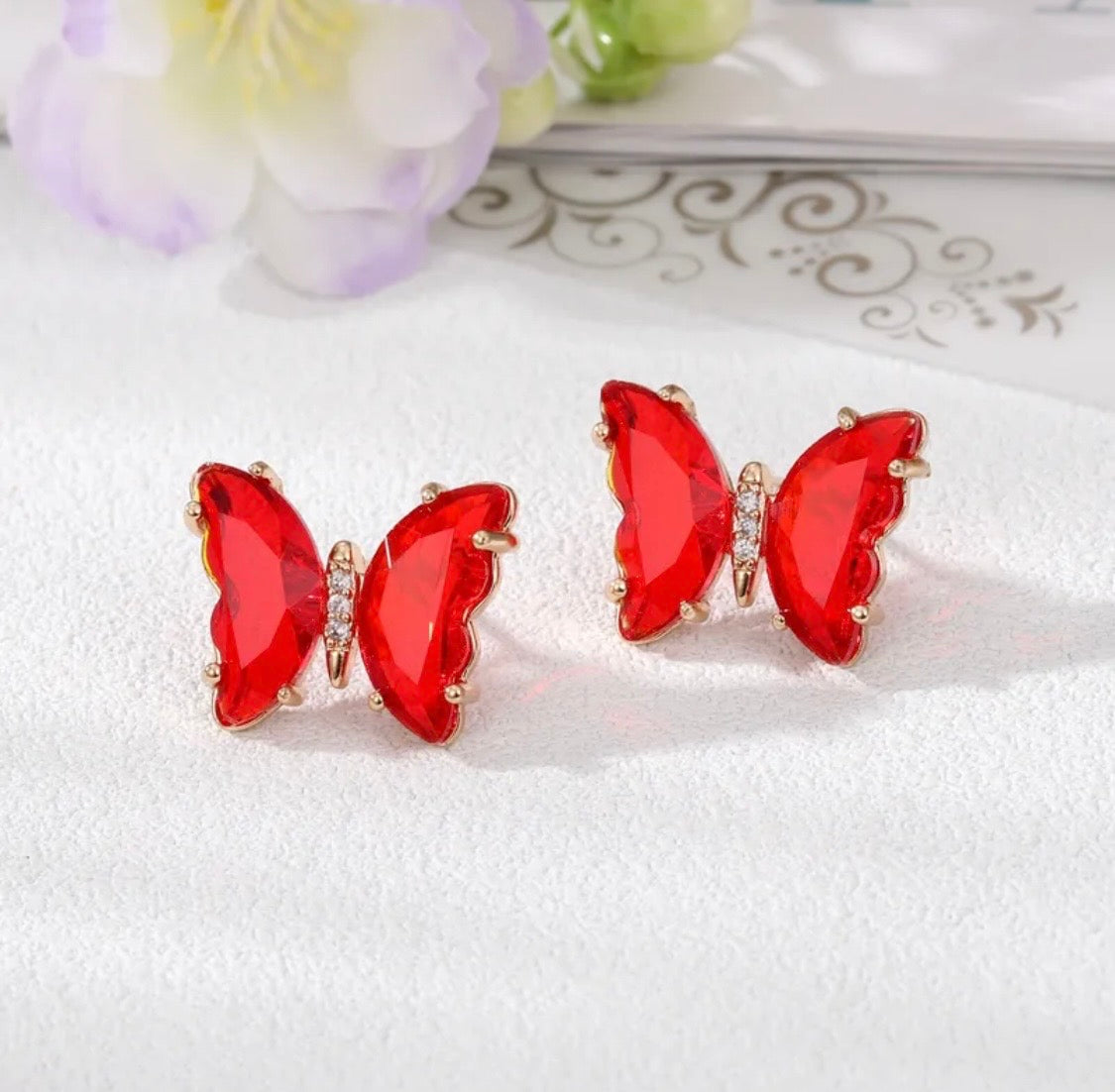 Butterfly post earrings