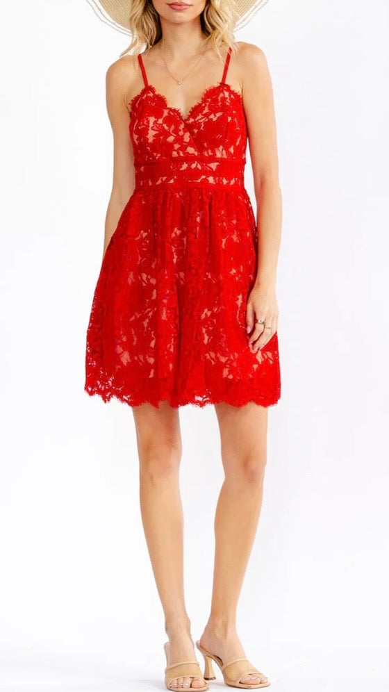 Red Lace Mini Dress