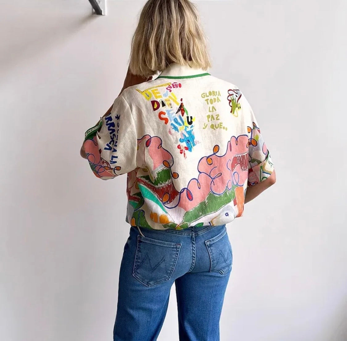 Women's Blouse Half Sleeve Multicolor Blouse
