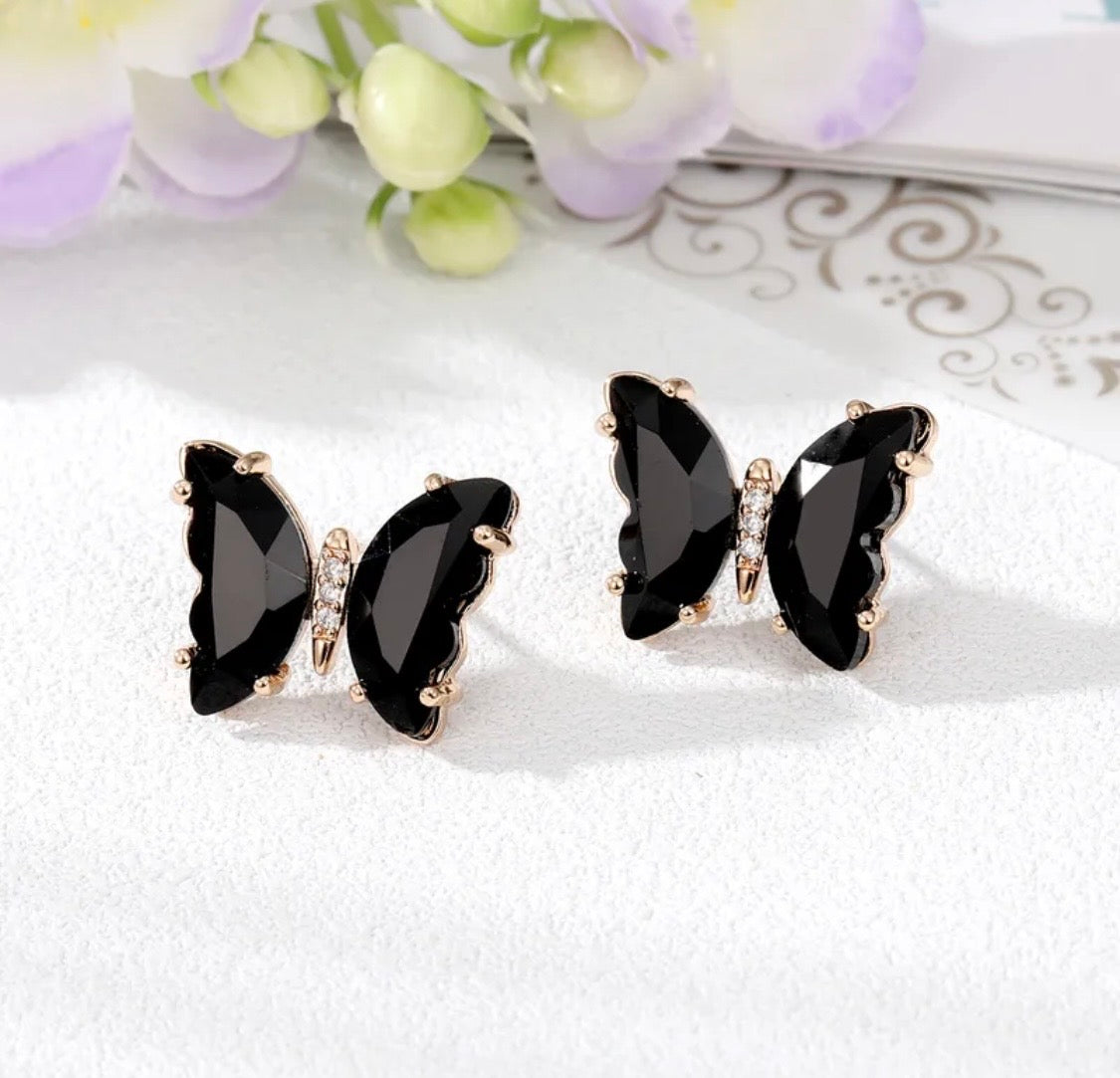 Butterfly post earrings