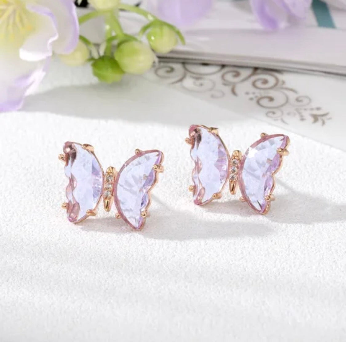 Butterfly post earrings