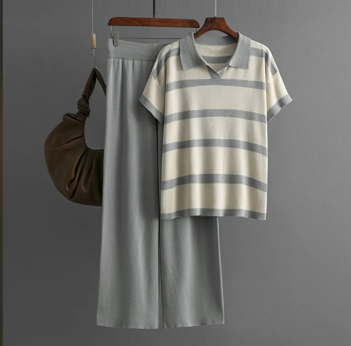 Daily Women's Streetwear Stripe Pants and Blouse Sets
