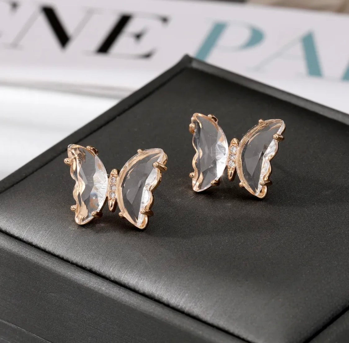 Butterfly post earrings