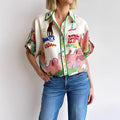 Women's Blouse Half Sleeve Multicolor Blouse