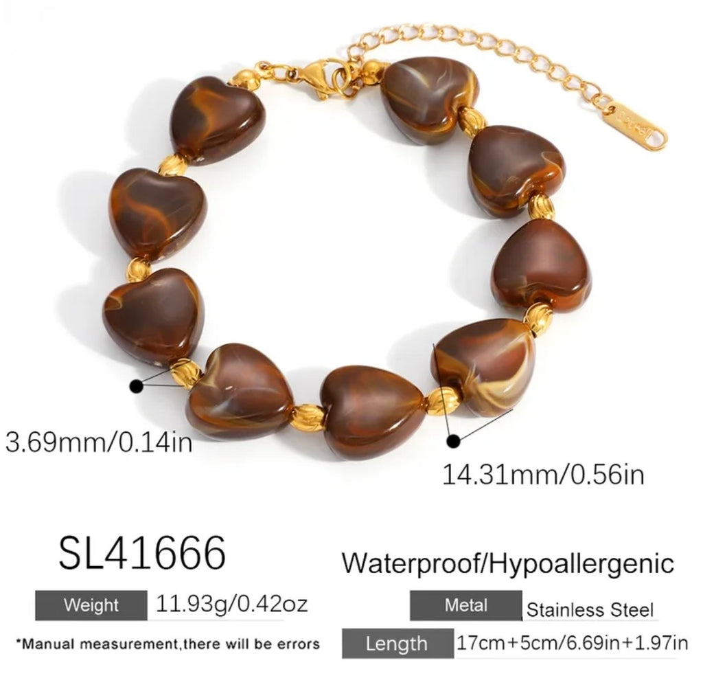 Brown Necklace Bracelet and Necklace Set