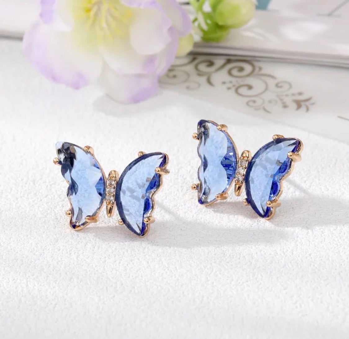 Butterfly post earrings