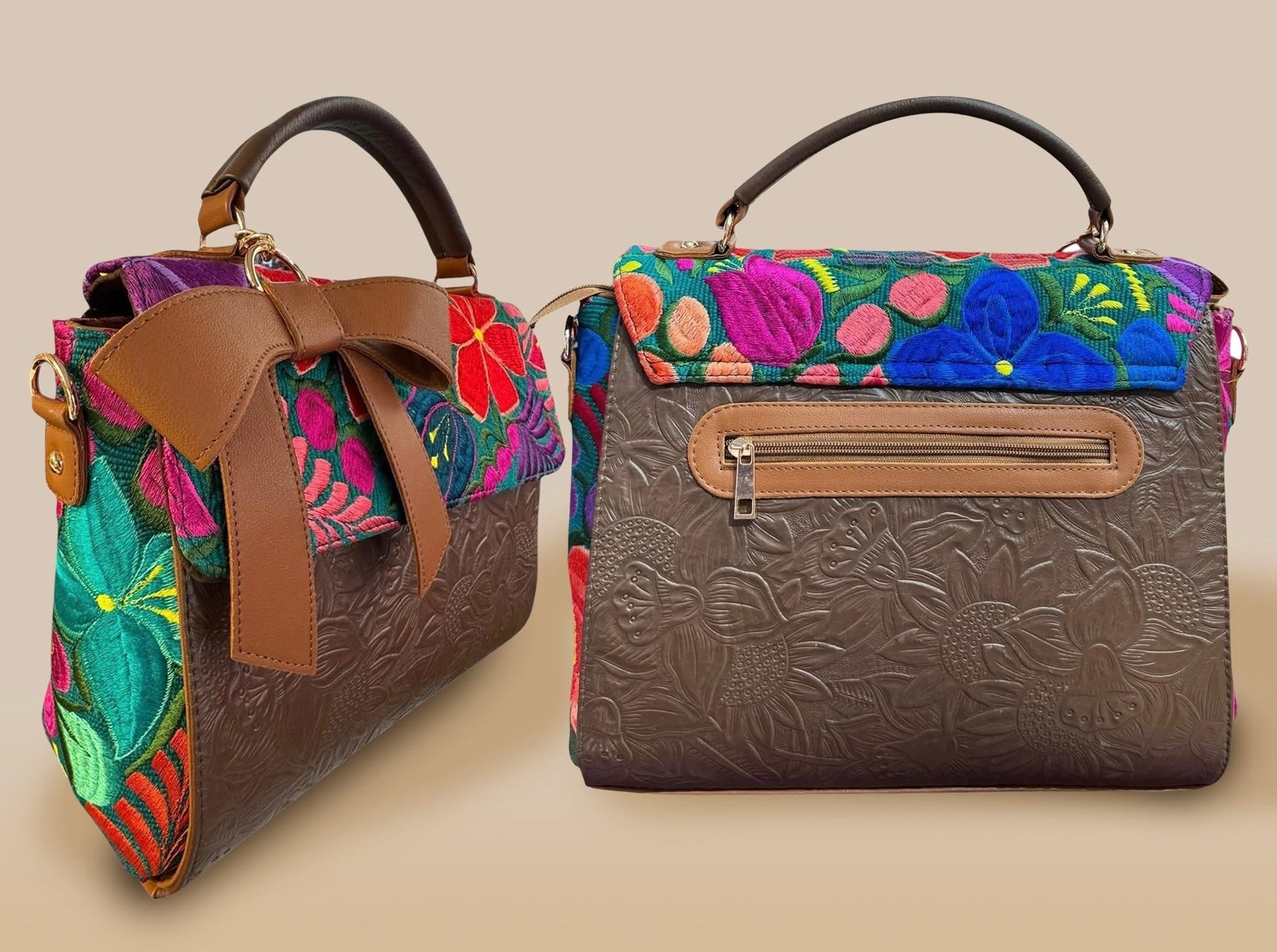 Brown Chapaneca Leather Handbag